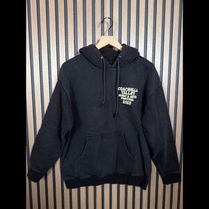 Coachella Hoodie Large Mens Black Fleece Pullover 2023 Festival MA & F Sweater